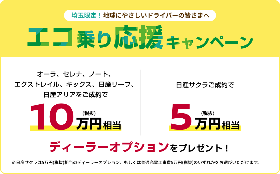 埼玉限定! 地球にやさしいドライバーの皆さまへ エコ乗り応援キャンペーン