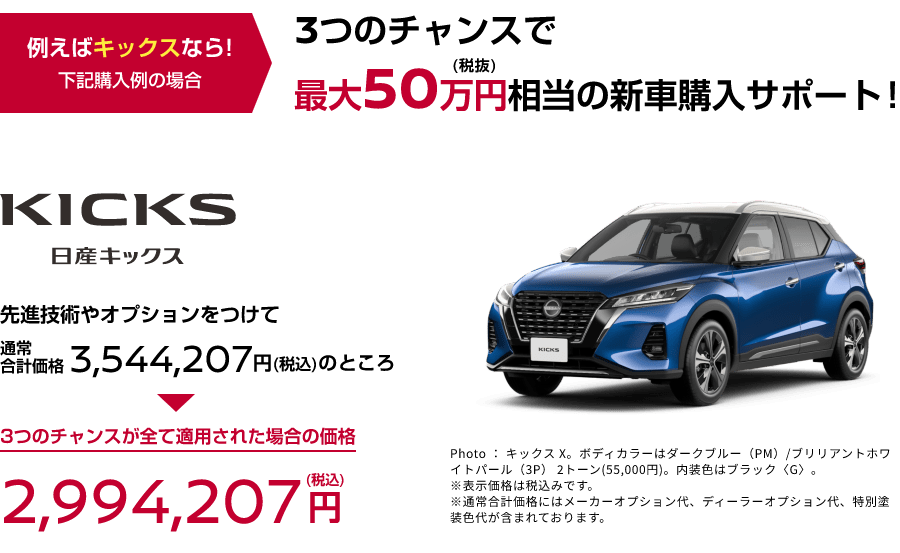 新車購入チャンス! 購入支援金プレゼントキャンペーン実施中！埼玉・千葉限定でディーラーオプションもプレゼント!｜埼玉県・千葉県 日産販売会社グループ