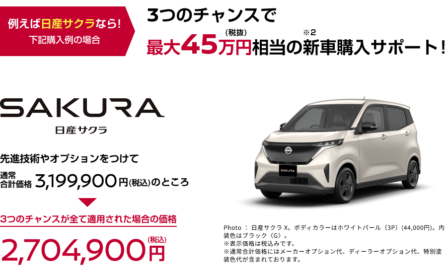 新車購入チャンス! 購入支援金プレゼントキャンペーン実施中！埼玉・千葉限定でディーラーオプションもプレゼント!｜埼玉県・千葉県 日産販売会社グループ