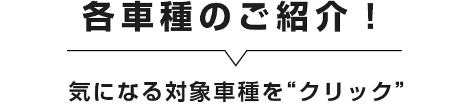 各車種のご紹介！気になる対象車種を“クリック”