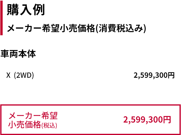 購入例｜メーカー希望小売価格（消費税込み）