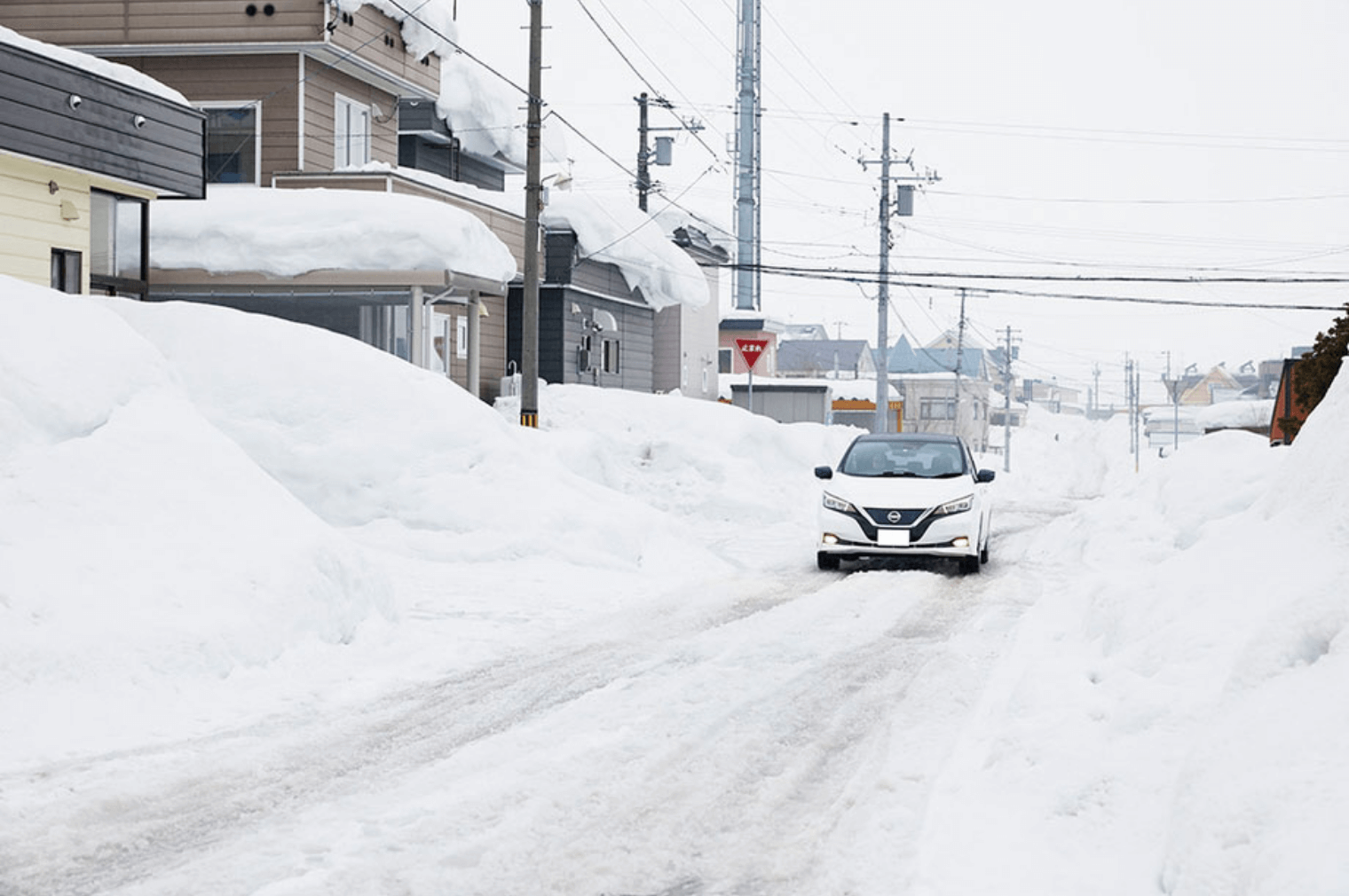 雪道でも安定感がある、リーフのコーナリング