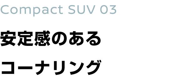 Compact SUV 03 安定感のあるコーナリング