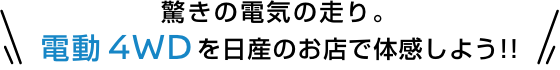 驚きの電気の走り。電動 4WDを日産のお店で体感しよう!!