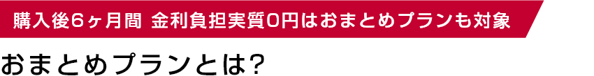 購入後6ヶ月間 金利負担実質0円はおまとめプランも対象 おまとめプランとは？