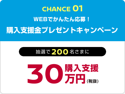 CHANCE01 WEBでかんたん応募!購入サポートプレゼントキャンペーン