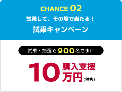 CHANCE02 試乗して、その場で当たる!試乗キャンペーン