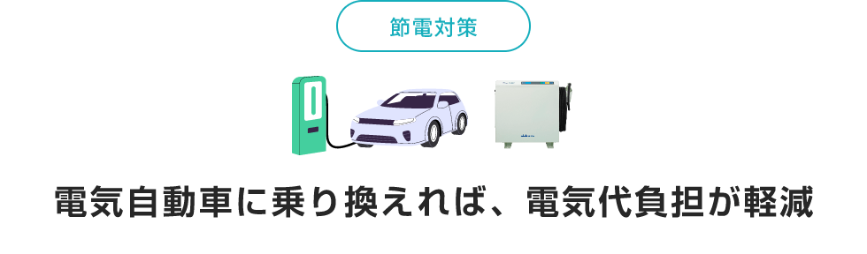 節電対策 電気自動車に乗り換えれば、電気代負担が軽減