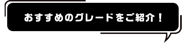 おすすめのグレードをご紹介！