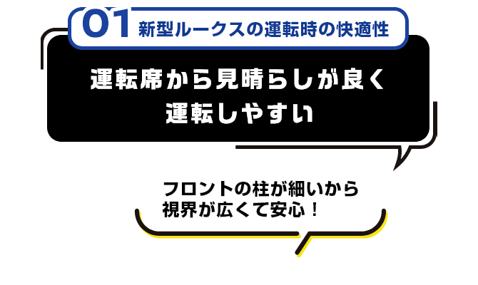 01 新型ルークスの運転時の快適性 運転席から見晴らしが良く運転しやすい