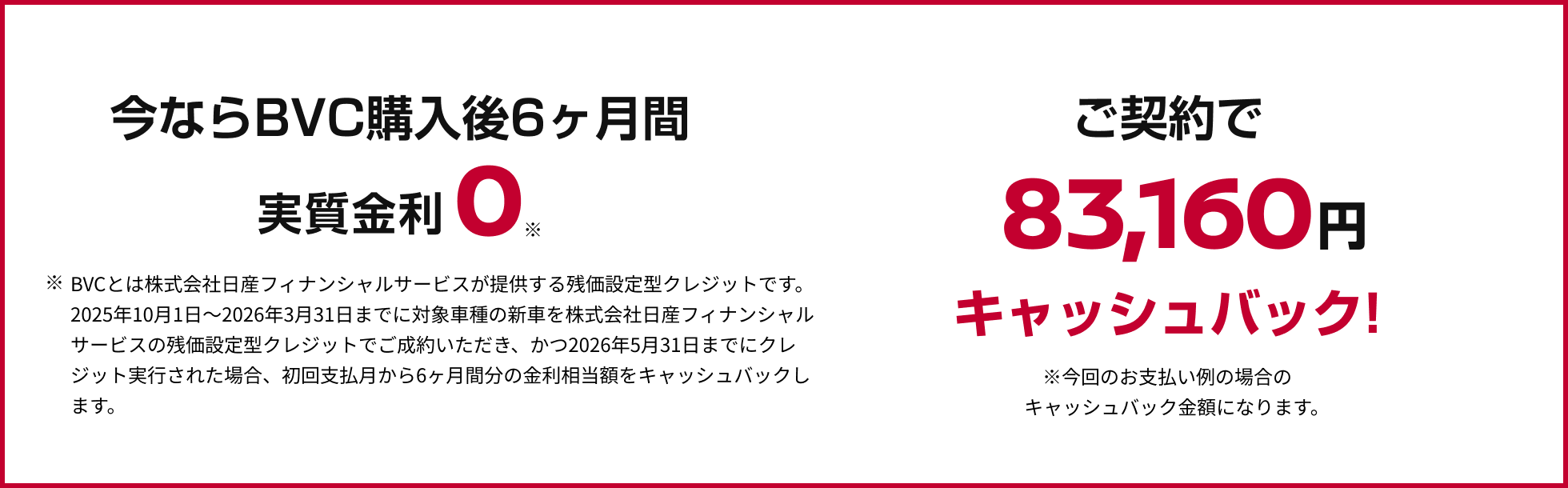 今ならBVC購入後6ヶ月間実質金利0