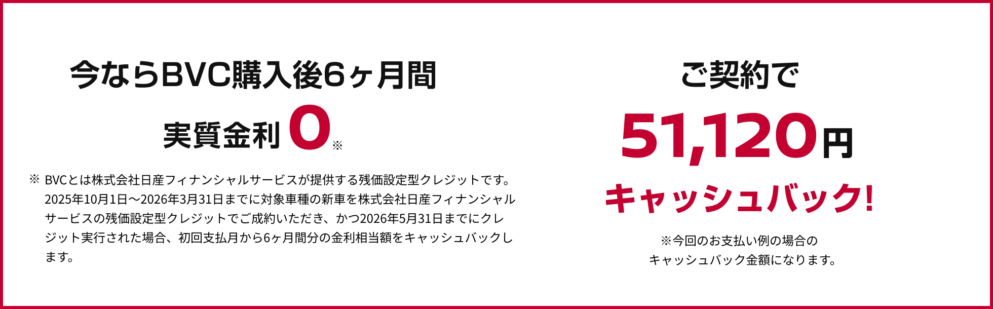 今ならBVC購入後6ヶ月間実質金利0