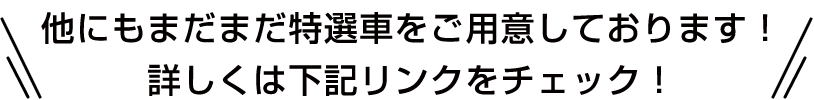 他にもまだまだ特選車をご用意しております！詳しくは下記リンクをチェック！