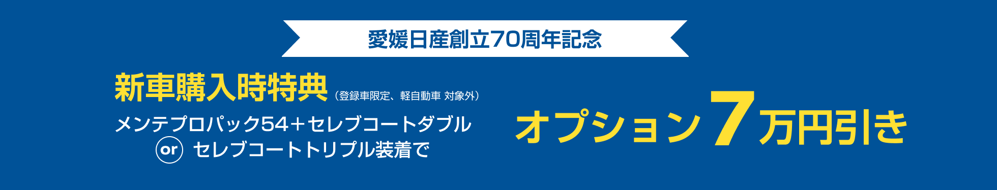 新車購入時特典 オプション7万円引き