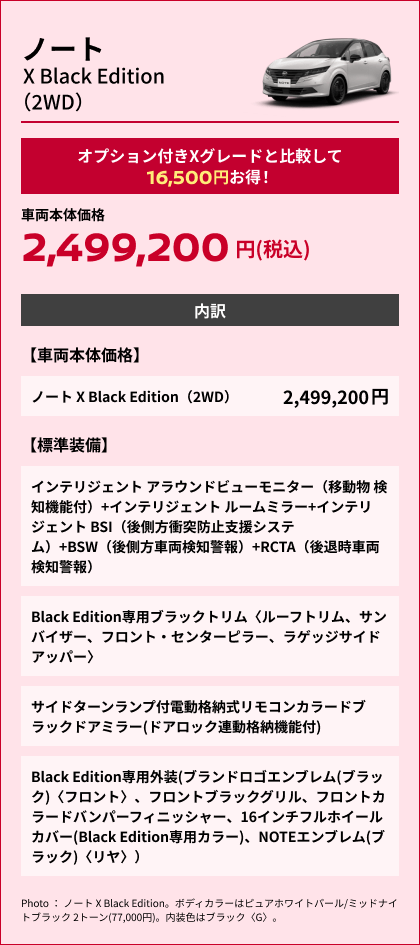 ノート X Black Edition （2WD）