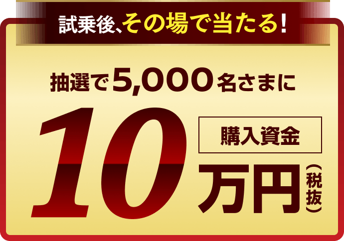 抽選で5,000名さまに購入資金10万円(税抜)