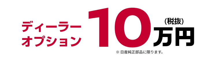 ディーラーオプション10万円(税抜)※日産純正部品に限ります。