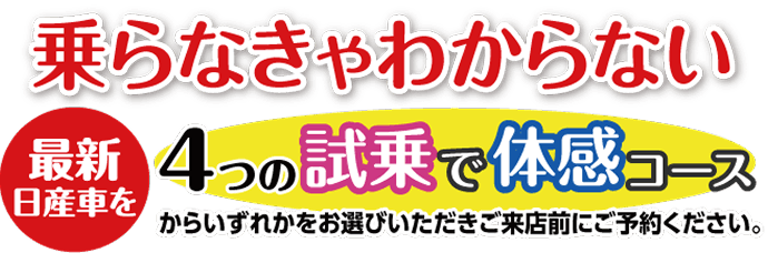 乗らなきゃわからない 4つの試乗で体感コース