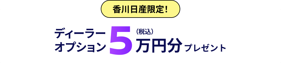 香川日産限定！ディーラーオプション5万円分（税込）プレゼント