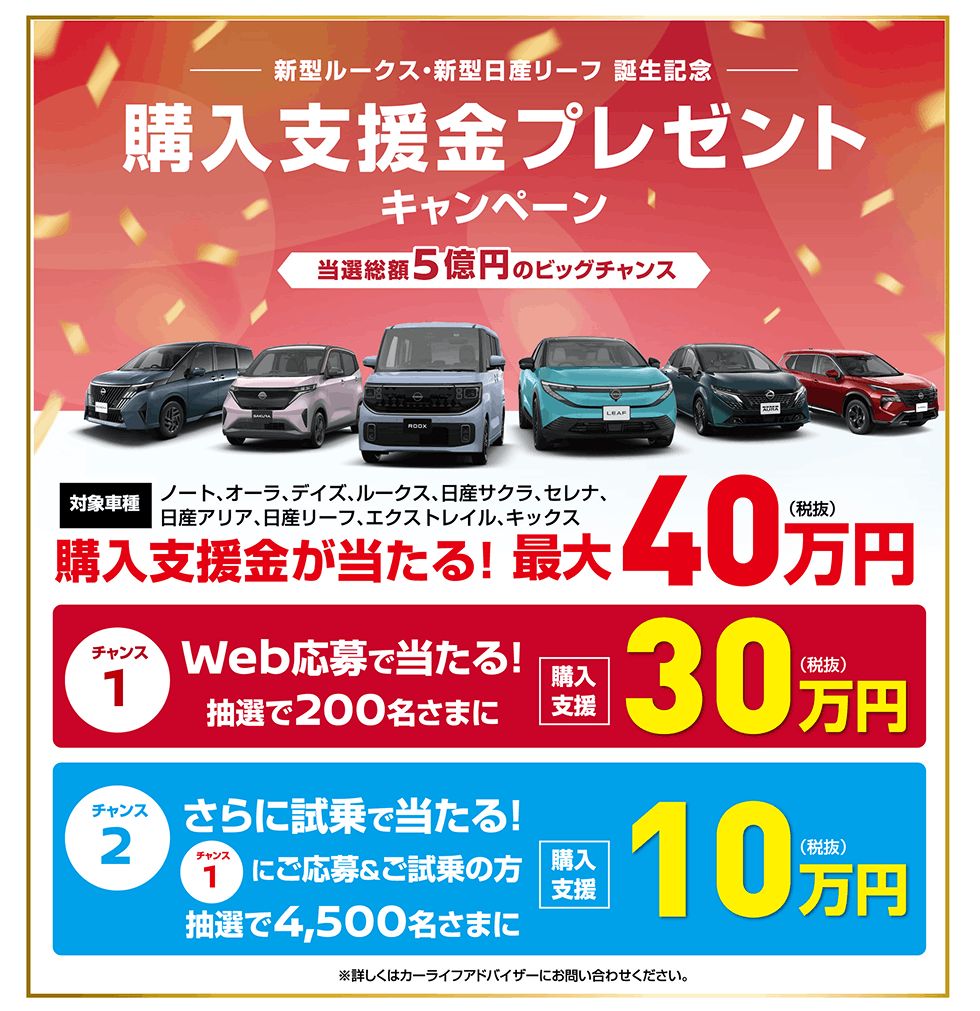 購入支援金プレゼントキャンペーン