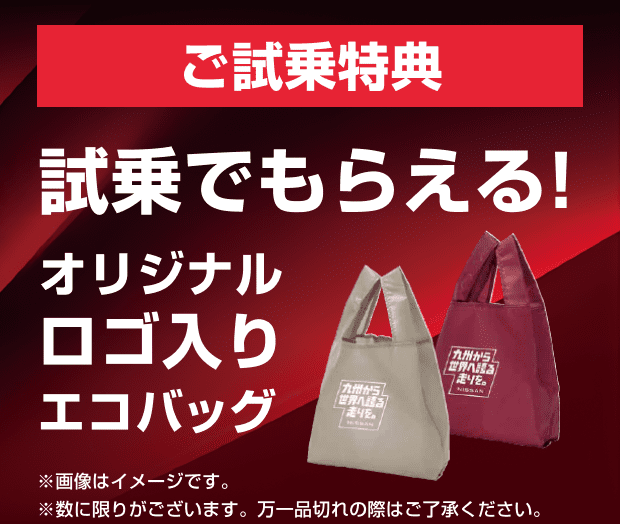 試乗でもらえる！オリジナルロゴ入りエコバッグ