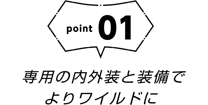 point01 専用の内外装と装備でよりワイルドに