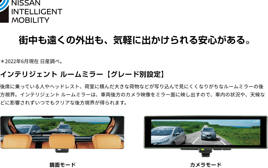 街中も遠くの外出も、気軽に出かけられる安心がある。