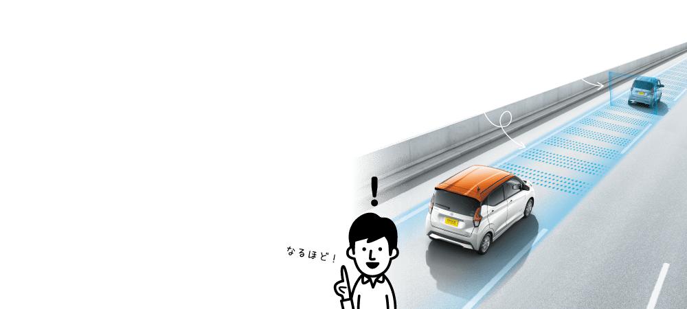高速道路でクルマがアクセル、ブレーキ、ハンドル操作をアシストする機能