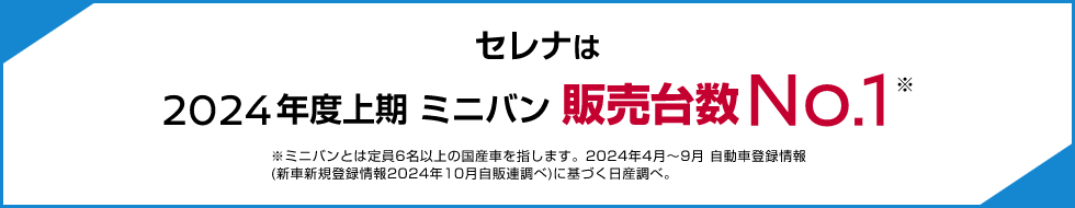 セレナは2024年度上期 ミニバン販売台数No.1