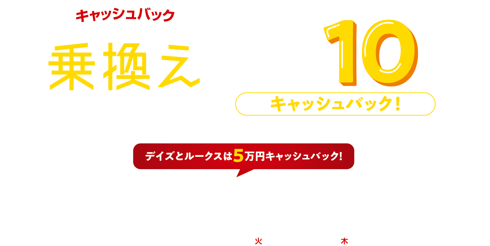 乗り換えキャッシュバックキャンペーン