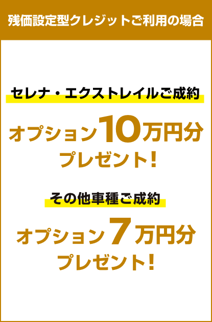 残価設定型クレジットご利用の場合