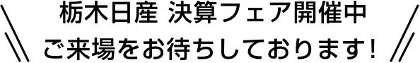 栃木日産 決算フェア開催中 ご来場をお待ちしております！