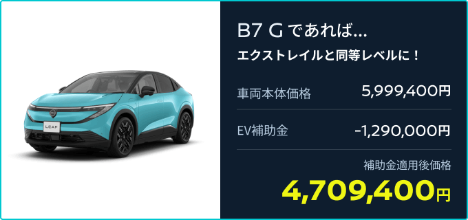 B7G であれば... エクストレイルと同等レベルに！