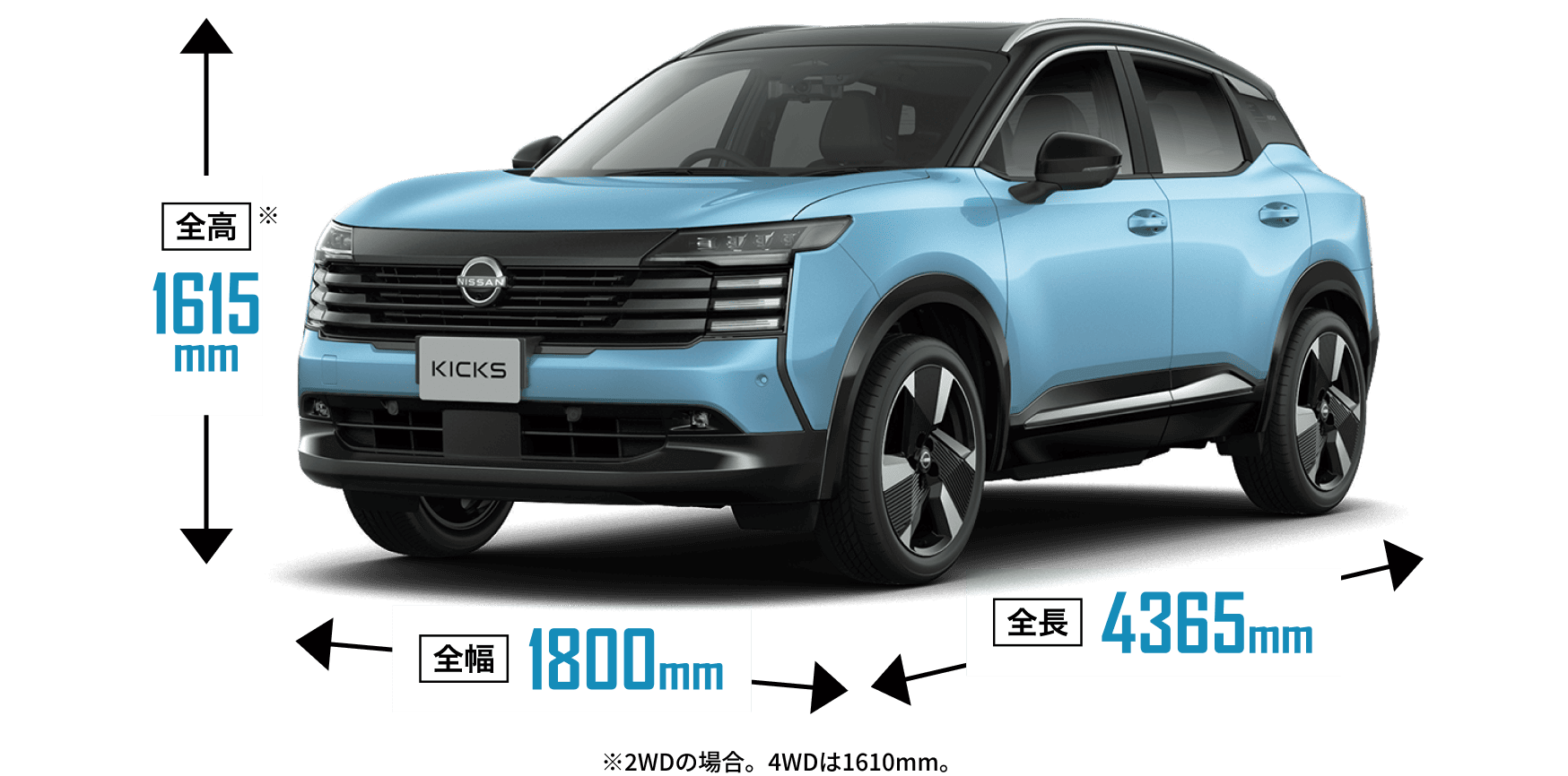 新型 日産キックスのサイズ