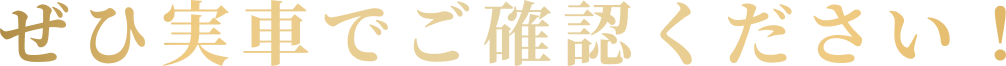ぜひ実車でご確認ください！