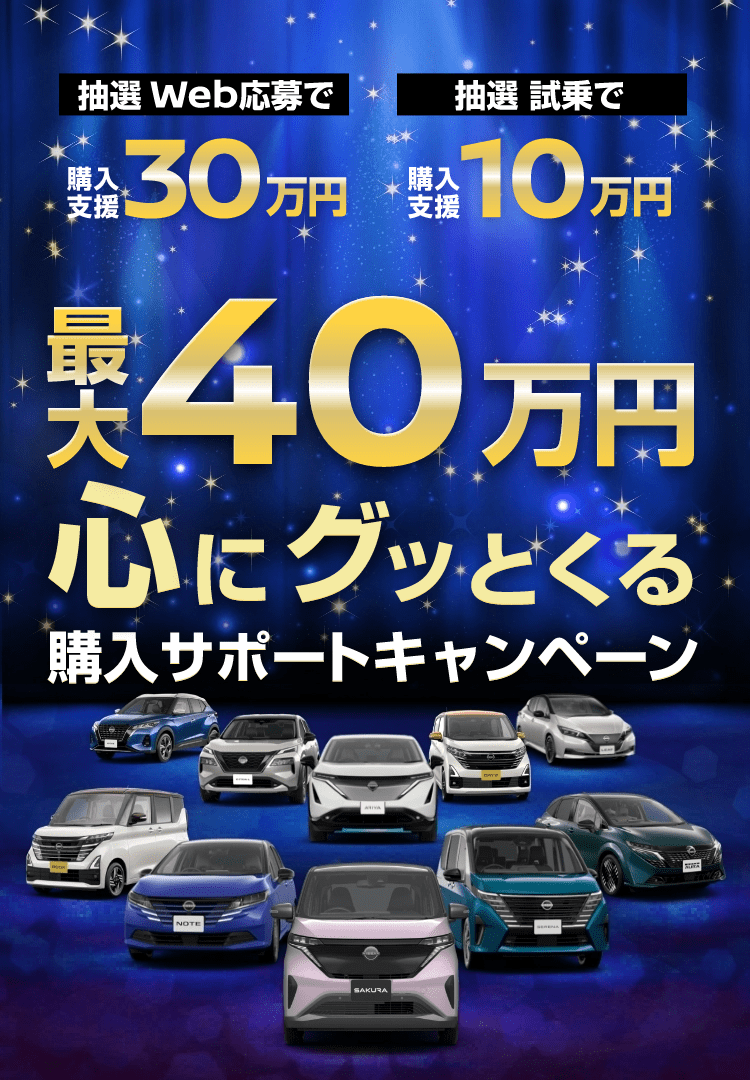 最大40万円 心にグッとくる購入サポートキャンペーン