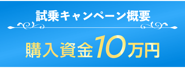 試乗キャンペーン概要 購入資金10万円