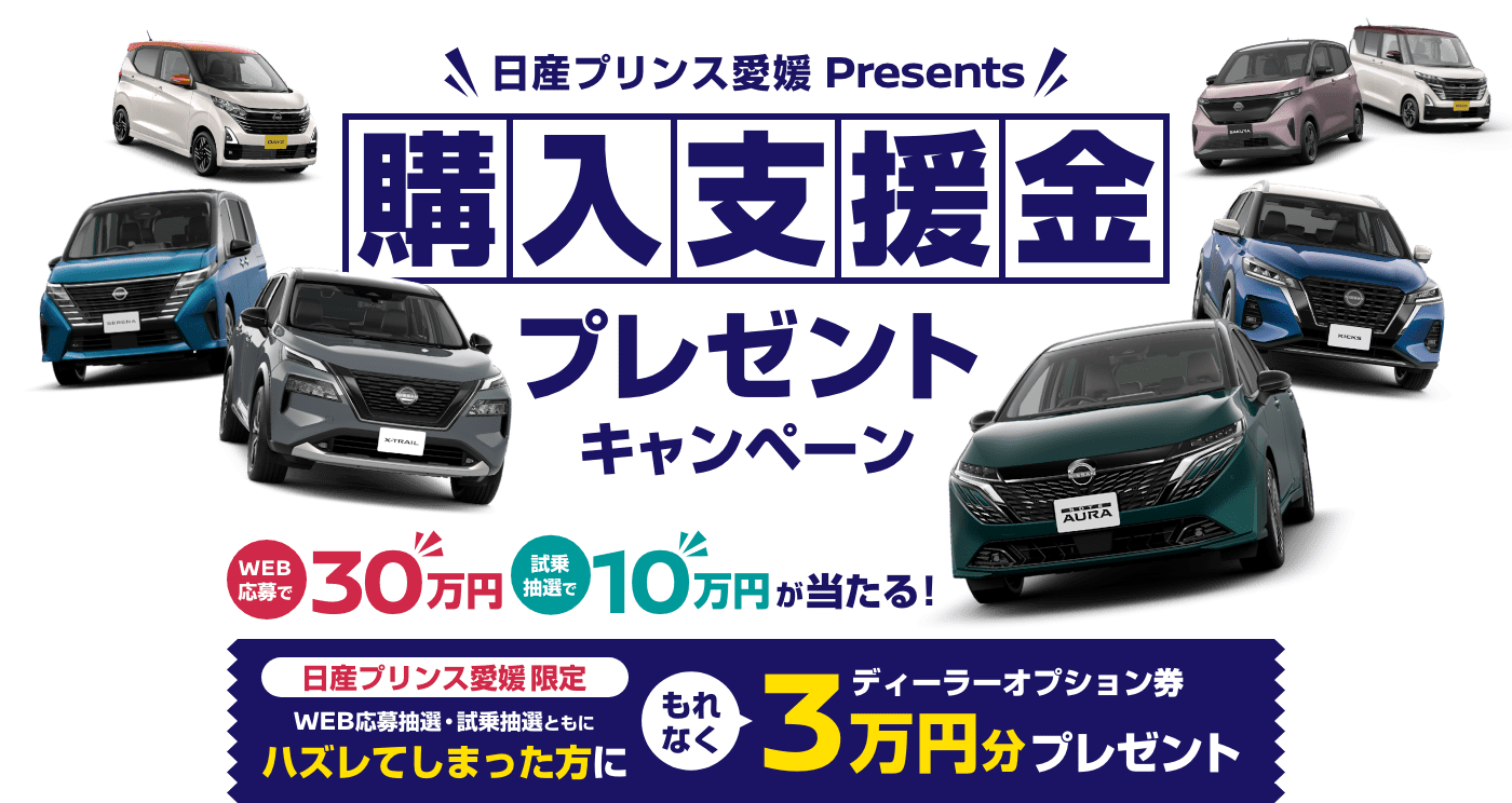 日産プリンス愛媛Presents 購入支援金プレゼントキャンペーン