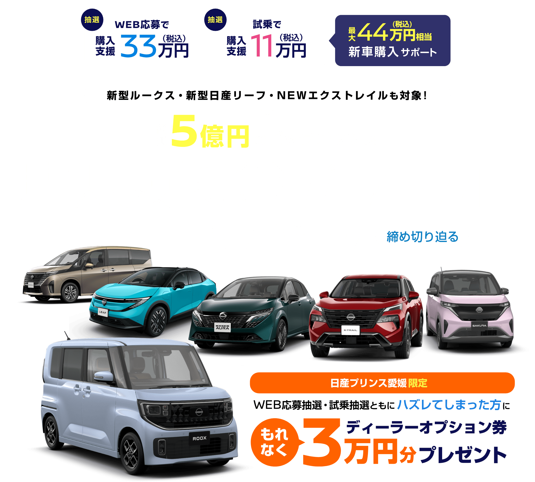 総額5億円のビッグチャンス 購入支援金プレゼントキャンペーン