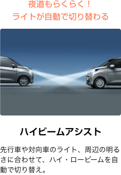 夜道もらくらく！ ライトが自動で切り替わる