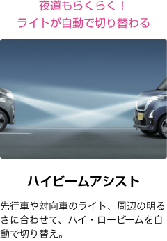 夜道もらくらく！ ライトが自動で切り替わる