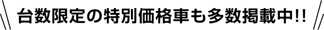 台数限定の特別価格車も多数掲載中!!