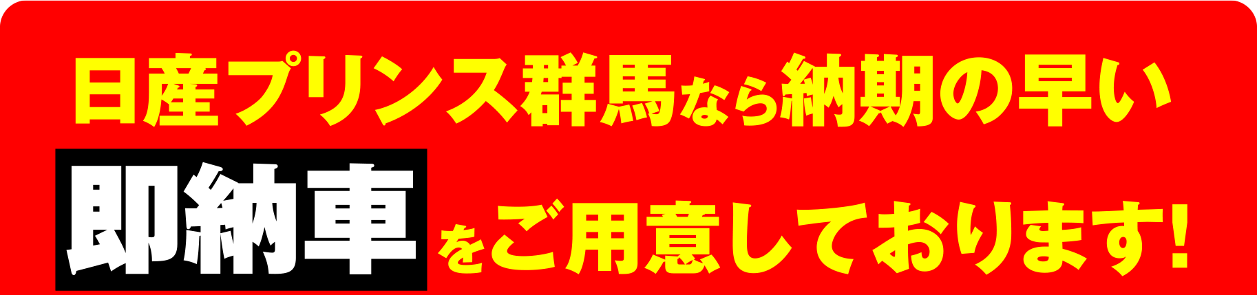 日産プリンス群馬なら納期の早い即納車をご用意しております！