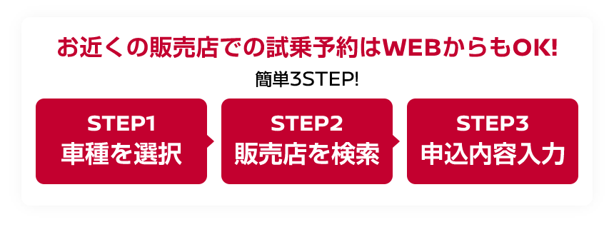 お近くの販売店での試乗予約はWEBからもOK!