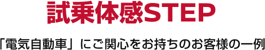 試乗体感STEP 「電気自動車」にご関心をお持ちのお客様の一例