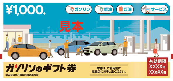 ガソリンのギフト券見本