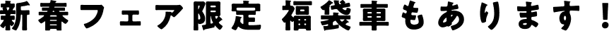新春フェア限定 福袋車もあります！