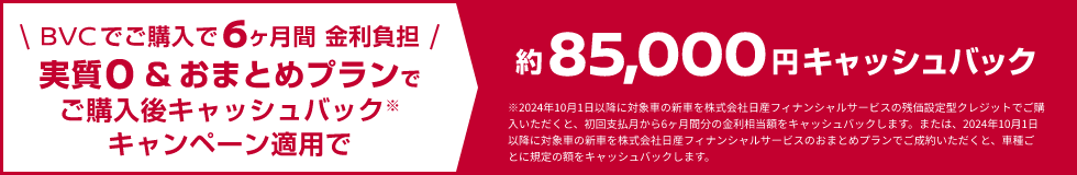 実質0＆おまとめプランでご購入後キャッシュバック キャンペーン適用で約85,000円キャッシュバック