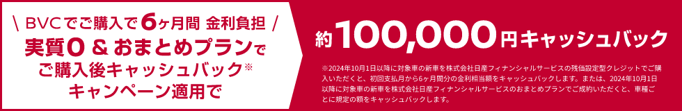 実質0＆おまとめプランでご購入後キャッシュバック キャンペーン適用で約100,000円キャッシュバック