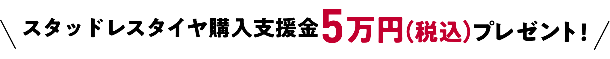 スタッドレスタイヤ購入支援金5万円（税込）プレゼント！